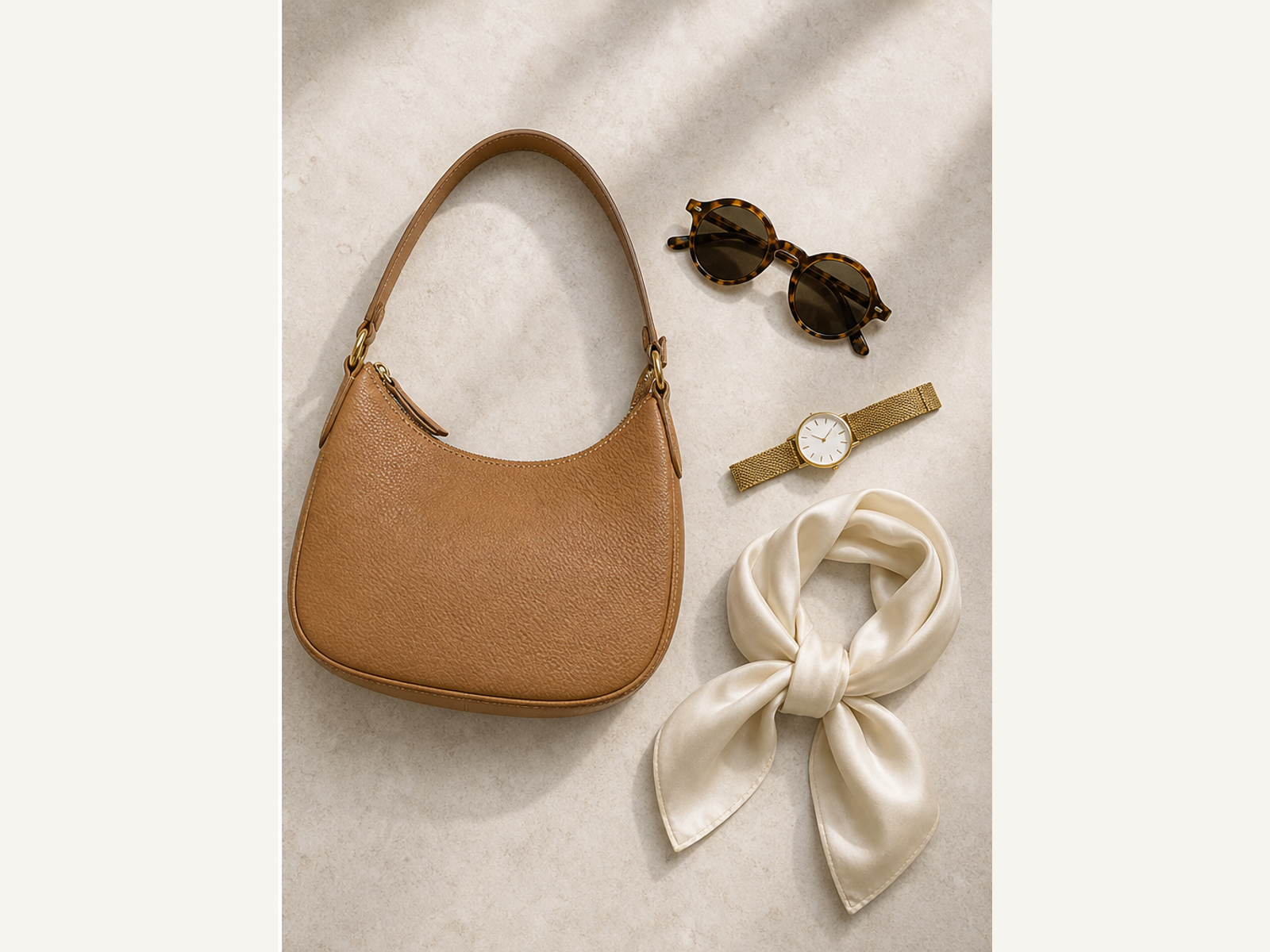 Acessórios flat lay: depois